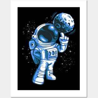 Moon Basketball Funny Planet Astronaut Space Posters and Art